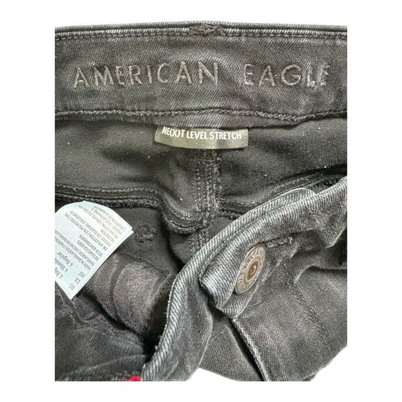 American eagle curvy hi rise jegging regular jeans 4 regular black ripped - Picture 5 of 7